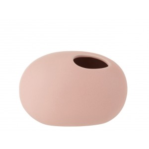 Světle růžová keramická oválná váza Matt Pink S - 16*10*11 cm