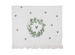 Bílý froté ručník se srdíčky Heart - 40*66 cm