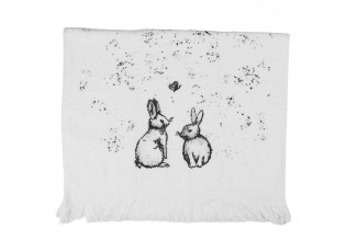 Bílý froté ručník s králíčky a motýlkem Bunny Buddies - 40*66 cm