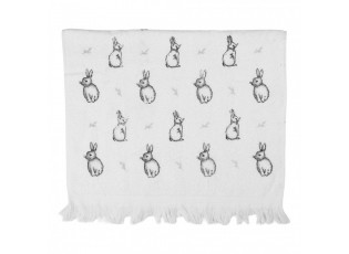 Bílý froté ručník s králíčky Bunny Buddies - 40*66 cm