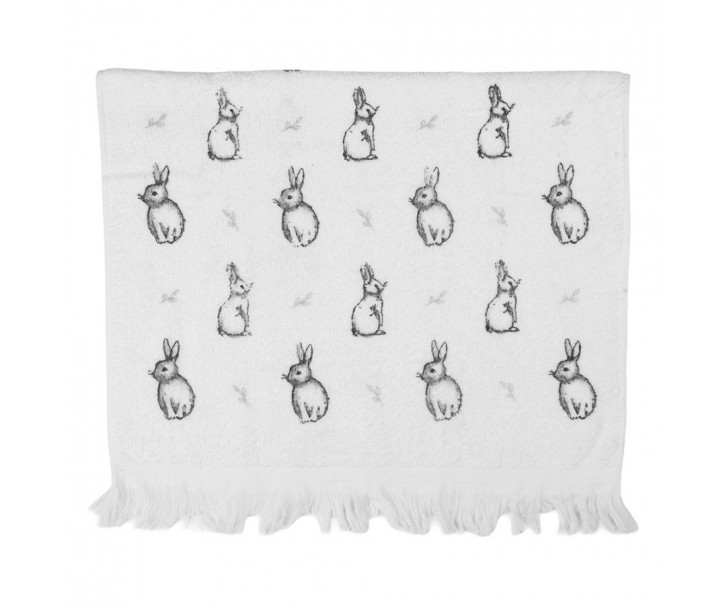 Bílý froté ručník s králíčky Bunny Buddies - 40*66 cm Clayre & Eef