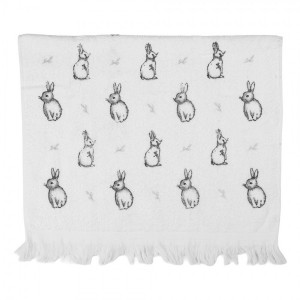 Bílý froté ručník s králíčky Bunny Buddies - 40*66 cm