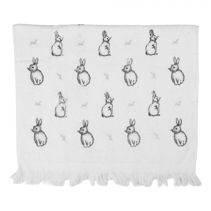 Bílý froté ručník s králíčky Bunny Buddies - 40*66 cm