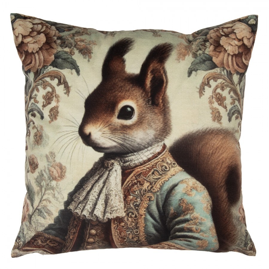 Béžový povlak na polštář s veverkou - 45*45 cm CPA22
