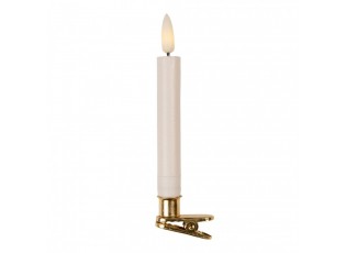 Set 10ks bílých úzkých svíček s klipem Led Candle - Ø 2*14 cm / 10*AAA