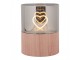Hnědá svíčka se srdíčkem Heart Led Candle - Ø 8*10 cm / 3*AAA Clayre & Eef