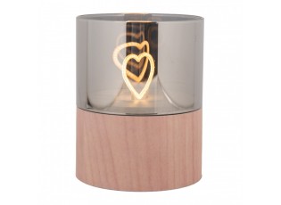 Hnědá svíčka se srdíčkem Heart Led Candle - Ø 8*10 cm / 3*AAA