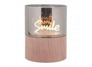 Hnědá svíčka Smile Led Candle - Ø 8*10 cm / 3*AAA