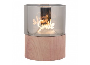 Hnědá svíčka Smile Led Candle - Ø 8*10 cm / 3*AAA