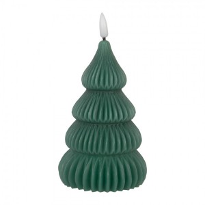 Zelená vánoční svíčka stromek Led Candle - Ø 8*17 cm / 2*AA