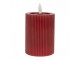 Vínová válcová svíčka s vroubkováním Led Candle - Ø 8*13 cm / 2*AA Clayre & Eef