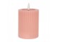 Růžová válcová svíčka s vroubkováním Led Candle - Ø 8*13 cm / 2*AA Clayre & Eef