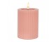 Růžová válcová svíčka s vroubkováním Led Candle - Ø 8*13 cm / 2*AA Clayre & Eef