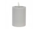 Šedá válcová svíčka s vroubkováním Led Candle - Ø 8*13 cm / 2*AA Clayre & Eef