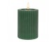 Zelená válcová svíčka s vroubkováním Led Candle - Ø 8*13 cm / 2*AA Clayre & Eef