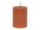Hnědá válcová svíčka s vroubkováním Led Candle - Ø 8*13 cm / 2*AA Clayre & Eef