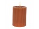 Hnědá válcová svíčka s vroubkováním Led Candle - Ø 8*13 cm / 2*AA Clayre & Eef