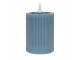 Modrá válcová svíčka s vroubkováním Led Candle - Ø 8*13 cm / 2*AA Clayre & Eef