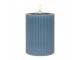 Modrá válcová svíčka s vroubkováním Led Candle - Ø 8*13 cm / 2*AA Clayre & Eef