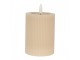 Béžová válcová svíčka s vroubkováním Led Candle - Ø 8*13 cm / 2*AA Clayre & Eef