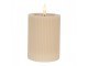 Béžová válcová svíčka s vroubkováním Led Candle - Ø 8*13 cm / 2*AA Clayre & Eef