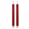 Set 2ks vínová úzká svíčka s vroubkováním Led Candle - Ø 2*25 cm / 2*AAA