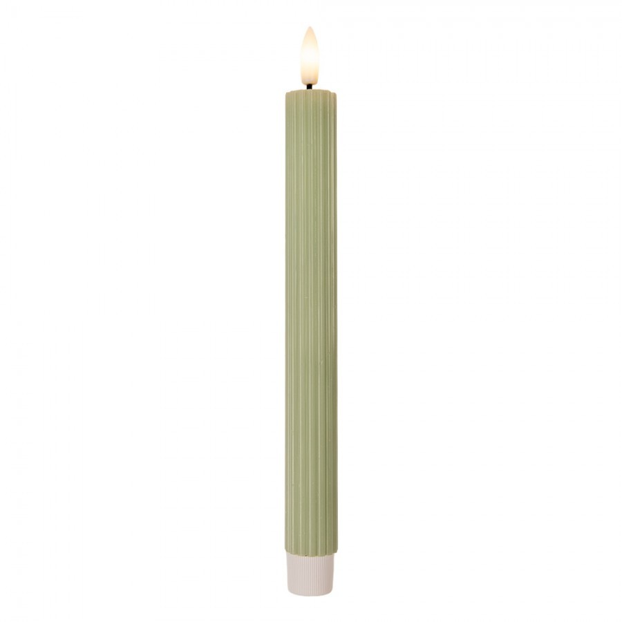 Set 2ks mint úzká svíčka s vroubkováním Led Candle - Ø 2*25 cm / 2*AAA