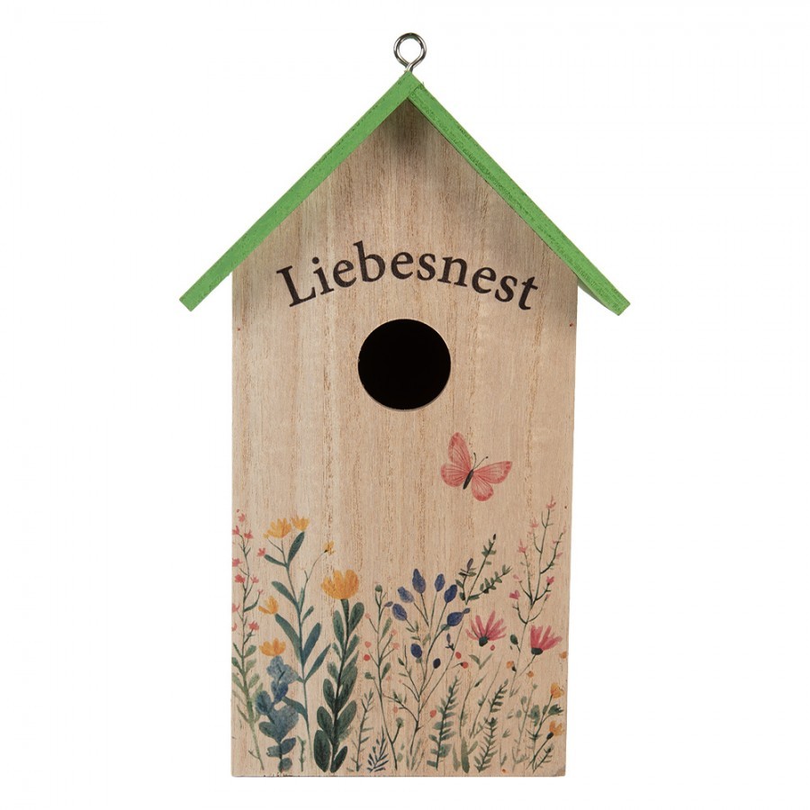 Birdhouse 14x10x23 Cm Brown Wood - 14.0 cm