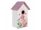 Bílo-fialová dřevěná ptačí budka s květy Birdhouse - 15*10*22 cm Clayre & Eef