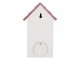 Bílo-fialová dřevěná ptačí budka s květy Birdhouse - 15*10*22 cm Clayre & Eef