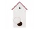Bílo-fialová dřevěná ptačí budka s květy Birdhouse - 15*10*22 cm Clayre & Eef