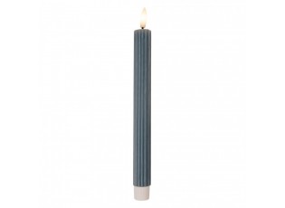 Set 2ks modrá úzká svíčka s vroubkováním Led Candle - Ø 2*25 cm / 2*AAA