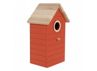 Červená dřevěná ptačí budka Birdhouse - 15*10*22 cm