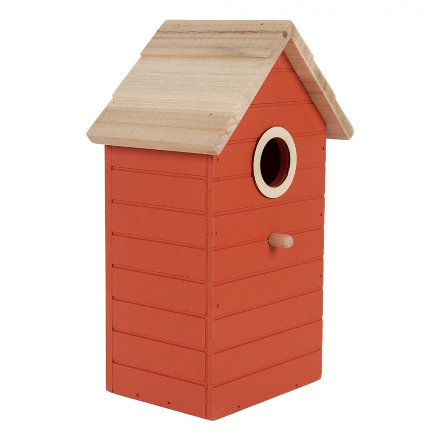 Červená dřevěná ptačí budka Birdhouse - 15*10*22 cm