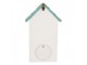 Bílo-modrá dřevěná ptačí budka s květy Birdhouse - 15*10*22 cm Clayre & Eef