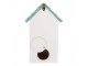 Bílo-modrá dřevěná ptačí budka s květy Birdhouse - 15*10*22 cm Clayre & Eef