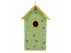 Zeleno-žlutá dřevěná ptačí budka se včelkami Birdhouse - 15*10*22 cm Clayre & Eef