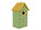 Zeleno-žlutá dřevěná ptačí budka se včelkami Birdhouse - 15*10*22 cm Clayre & Eef