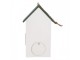 Zeleno-bílá dřevěná ptačí budka s květy Birdhouse - 15*10*22 cm Clayre & Eef
