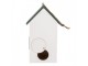 Zeleno-bílá dřevěná ptačí budka s květy Birdhouse - 15*10*22 cm Clayre & Eef