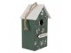 Bílo-zelená dřevěná ptačí budka s květy Birdhouse - 15*10*22 cm Clayre & Eef