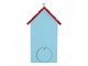 Červeno-modrá dřevěná ptačí budka s růžemi Birdhouse - 15*10*22 cm Clayre & Eef