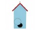 Červeno-modrá dřevěná ptačí budka s růžemi Birdhouse - 15*10*22 cm Clayre & Eef