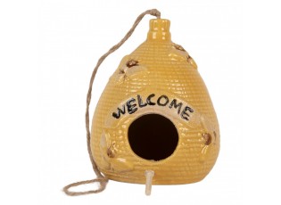 Decorative Birdhouse ? 11x14 Cm Yellow Ceramic - ? 11*14 cm