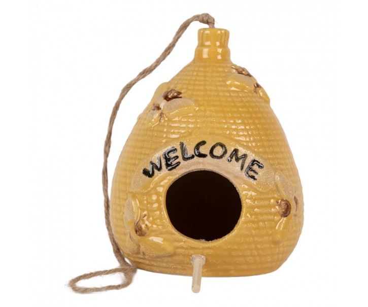Decorative Birdhouse ? 11x14 Cm Yellow Ceramic - ? 11*14 cm Clayre & Eef