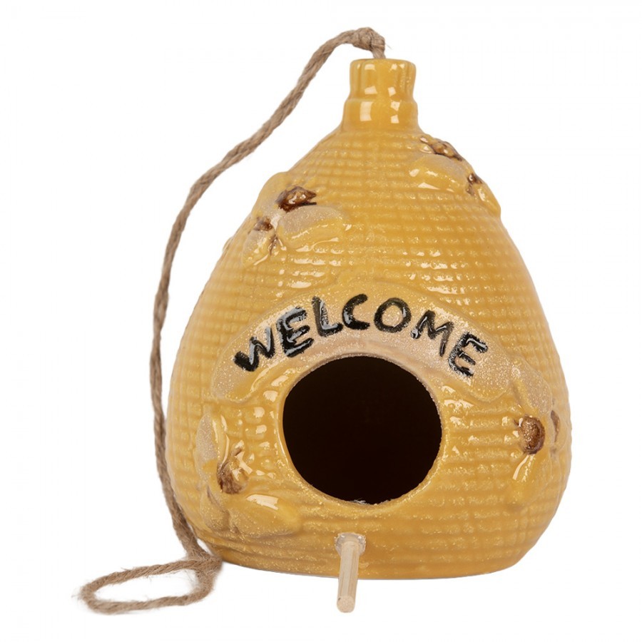 Decorative Birdhouse ? 11x14 Cm Yellow Ceramic - ? 11*14 cm