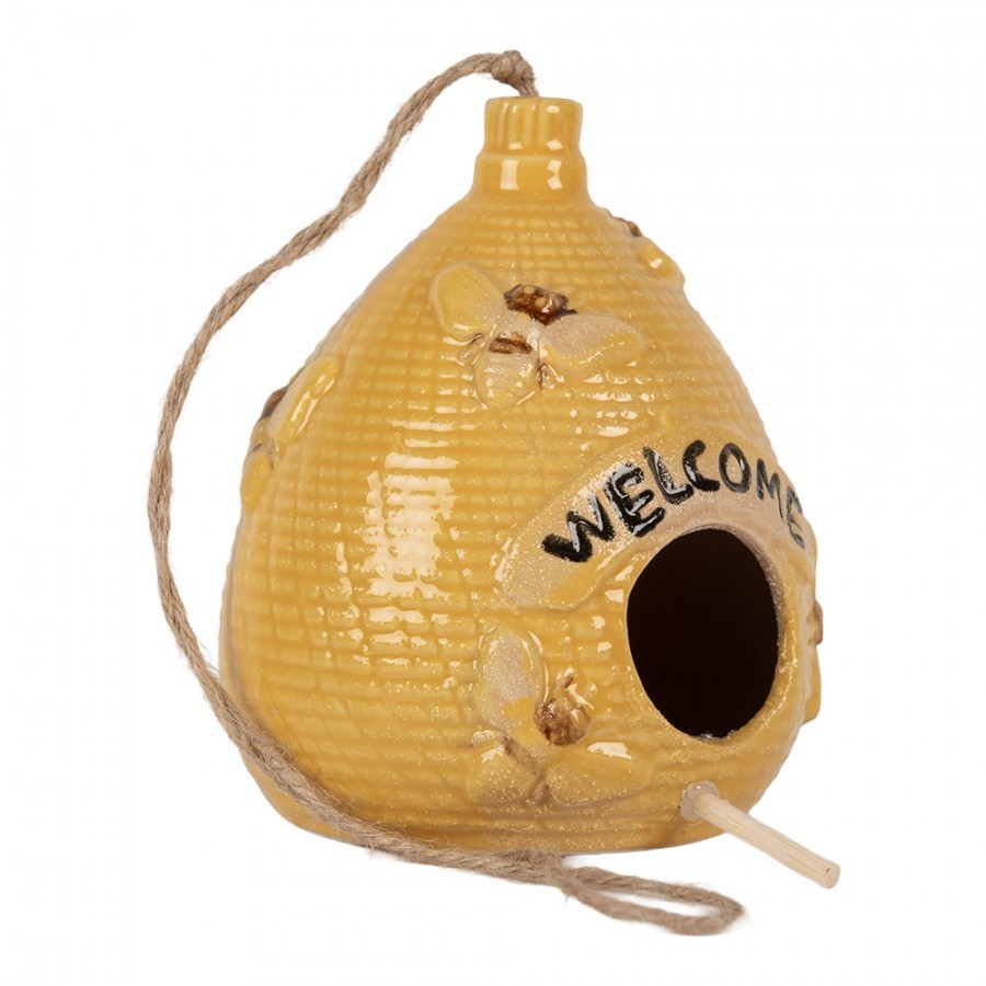 Decorative Birdhouse ? 11x14 Cm Yellow Ceramic - ? 11*14 cm