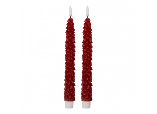 Set 2ks vínová úzká svíčka stromek Led Candle - Ø 2*25 cm / 2*AAA