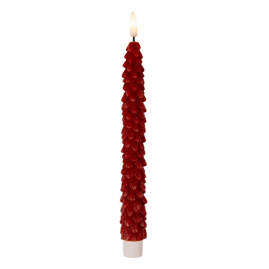 Set 2ks vínová úzká svíčka stromek Led Candle - Ø 2*25 cm / 2*AAA