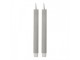 Set 2ks úzká šedá svíčka s vroubkováním Led Candle - Ø 2*25 cm / 2*AAA Clayre & Eef